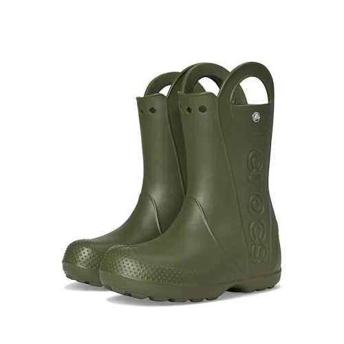 Crocs Unisex Kids Boot, Handle It Rain Boot K, Army Green, 2 UK Child