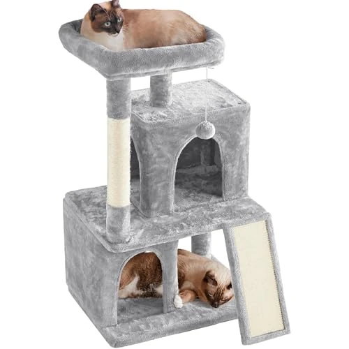 Offre limitée : Yaheetech Arbre à Chat pour Gros Chat 12KG, avec Griffoir Sisal/ 2 Niches/1 Plate-Forme/Boule, 60 × 45 × 106 cm Gris Clair de 57.99 € à 57.99 € (0.00% de remise)