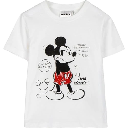 Tijdelijke aanbieding: CERDÁ LIFE'S LITTLE MOMENTS Stitch kinder-T-shirt met korte mouwen, origineel product, ontworpen in Spanje, voor meisjes, Mickey, wit, 6 Jaren van 16.18 EUR naar 16.18 EUR (korting 0%)