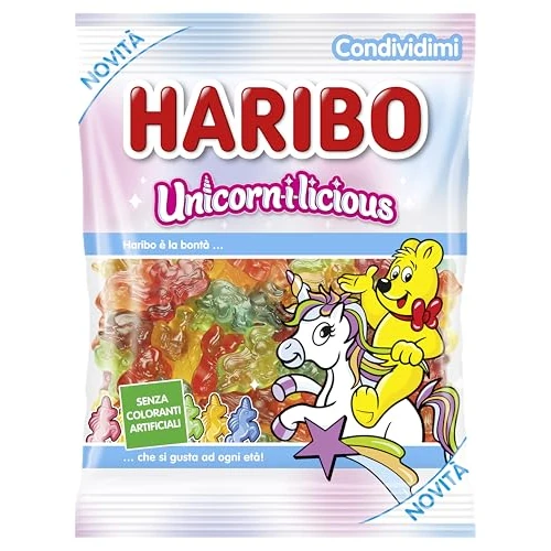 Haribo Unicornilicious, Caramelle Gommose a Forma di Unicorno, Gusto Frutta, Ideale Come Regalo - 160gr