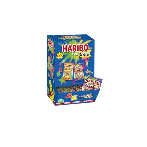 Haribo Minis Frizzi, Caramelle Gommose Frizzante, Gusto Frutta, Ideale Come Regalo - 170 Mini Bustine da 20gr - 3230gr