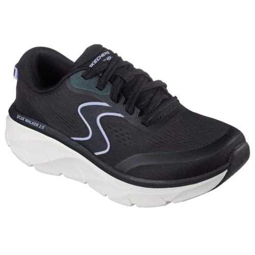 Offerta a tempo: Skechers D'lux Walker 2.0 Active Pace Sneaker Donna, Finiture Sintetiche in Rete Nera alla Lavanda, 40 EU - 31% da 94.95 € a 65.92 €
