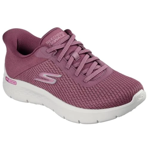 Offerta a tempo: Skechers Go Walk Flex Carla Sneaker Donna, Bordatura in Tessuto Bordeaux, 41 EU - 30% da 84.95 € a 59.48 €