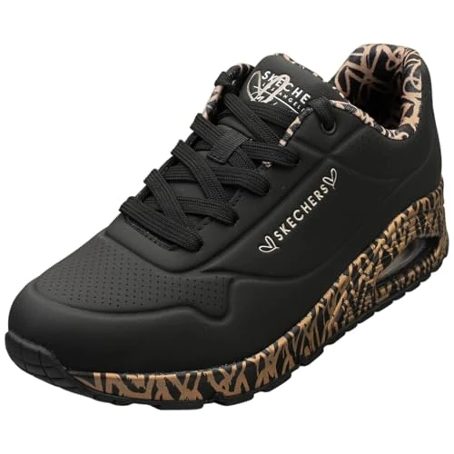 Limited-time offer: Skechers Women's Uno Loving Love Sneaker, Black Durabuck/Rose Gold Trim, 4 UK from 89.00 GBP to 57.14 GBP (save 36%)