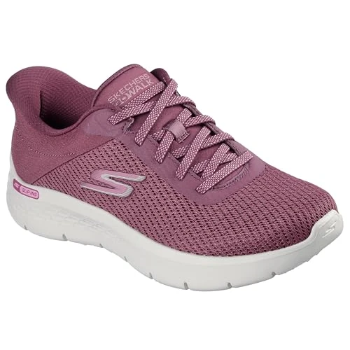 Skechers Women's Go Walk Flex Carla Sneaker, Burgundy Textile/Trim, 3.5 UK