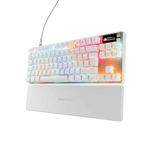 Offre limitée : SteelSeries Apex Pro TKL Gen 3 Blanc Switchs OmniPoint 3.0 - Actionnement ajustable - Rapid Trigger - Préréglages prêts à jouer - Mode protection - Rapid Tap/SOCD- OLED -RGB - Capuchons PBT -FR AZERTY de 249.99 € à 196.51 € (21% de remise)