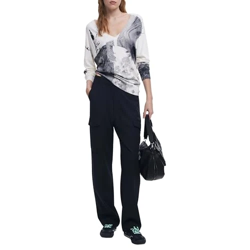 Limited offer: Desigual Women's 25wwjf15 Pullover Sweater from 37.73 EUR to 37.73 EUR (save 0%)