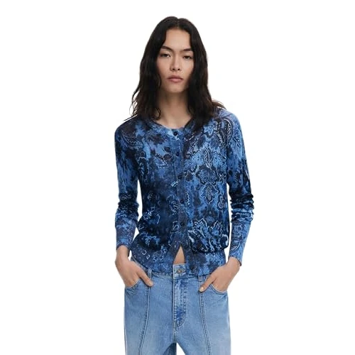 DESIGUAL CARDIGAN DONNA BLU