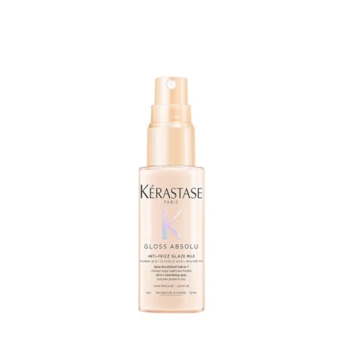 Kérastase Gloss Absolu Anti-Frizz Glaze Milk, spray do pielęgnacji włosów All-in-1, do długich, skłonnych do skręcania włosów, z kwasem hialuronowym, kwasem glikolowym i olejkiem z dzikiej róży