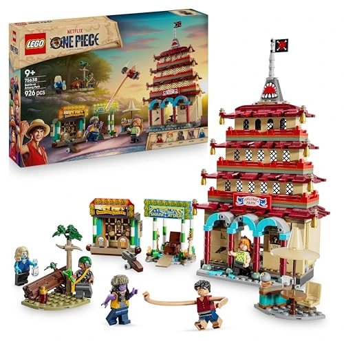 LEGO One Piece Batalla en Arlong Park - Juego Interactivo con 5 Minifiguras Inc. Luffy y Nami - Pagoda Que Se Derrumba - Regalo para Niños y Niñas de 9+ Años - Decoración Anime 75638