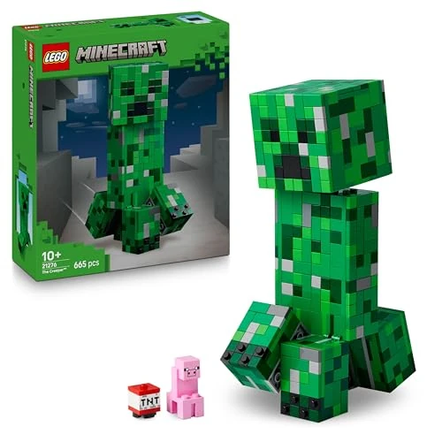 LEGO Minecraft Le Creeper - Jouet de Construction - Figurine Articulée de Mob - Espace Secret avec Cochon & Élément TNT - Cadeau pour Gamer, Garçon ou Fille dès 10 Ans 21276