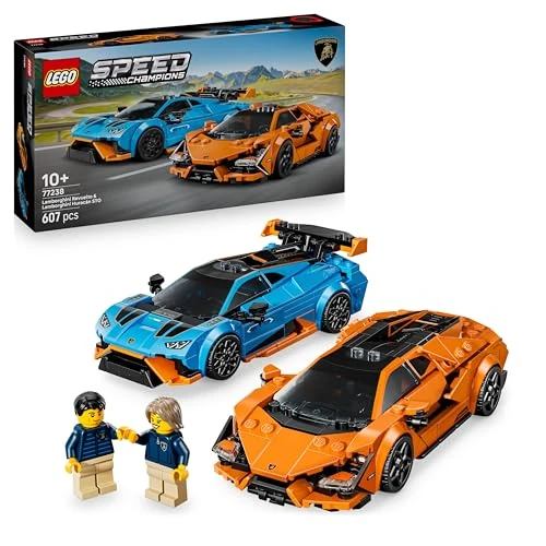 LEGO Speed Champions Lamborghini Revuelto e Huracán STO - Modellini di Auto da Corsa - Macchine Giocattolo con 2 Minifigure dei Piloti - Regalo di Compleanno per Bambini da 10 Anni in su - 77238