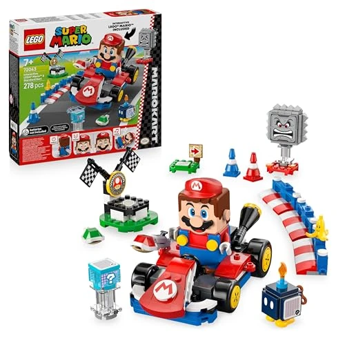 Offre limitée : LEGO Mario Kart – Mario Interactif et Kart Standard - Jeu de Circuit pour Voiture avec 3 Figurines, Podium & Barrières - Cadeau pour Garçon, Fille & Fan de Jeux Vidéo dès 7 Ans 72043 de 49.99 EUR à 39.99 EUR (remise 20%)