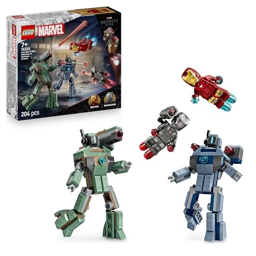 Limited offer: LEGO ǀ Marvel Iron Man & War Machine vs. Hammer Drones - Building Toy with 2 Minifigures & 2 Action Figures with Stud Shooters - Super Hero Gift for 7+ Year Old Boys - 76320 from 19.99 EUR to 15.99 EUR (save 20%)