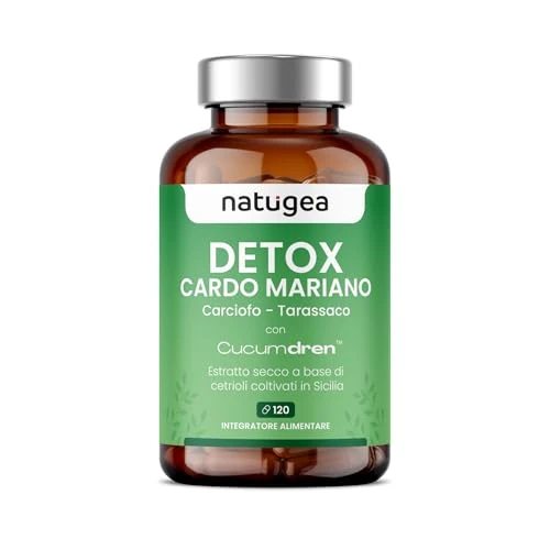 Offerta a tempo: Natugea Detox Cardo Mariano - Integratore Detox Fegato e Intestino, Drenante, Depurativo e Antiossidante, con Tarassaco e Estratti da Cetrioli Siciliani e Carciofo, 120 Capsule, Made in Italy - 29% da 34.90 € a 24.90 €