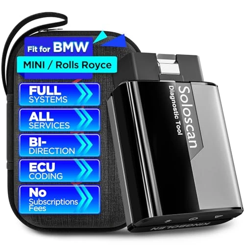Oferta limitada: KINGBOLEN Soloscan OBD2 Diagnosis para BMW/Mini Cooper/Rolls Royce, Bluetooth Diagnosis Coche,Diagnóstico de Todos los Sistemas, 50 + reinicio, Codificación ECU, Actualizaciones gratuitas de 85.99 EUR a 68.79 EUR (ahorro 20%)
