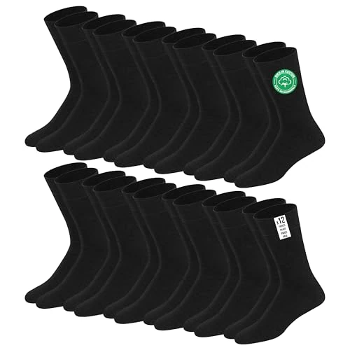 Offerta a tempo: SOXCO calze da uomo in cotone 43-46 Nero, Confezione da 12 Paia - 35% da 14.99 € a 9.77 €