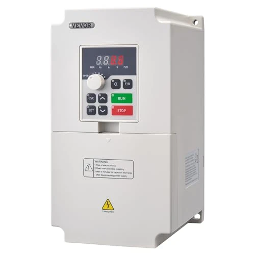 Zeitlich begrenztes Angebot: VEVOR Frequenzumrichter VFD 5PS, 4kW, 8,5A, 3-Phasen-AC, 380V Eingang auf 3-Phasen-AC, 0–380V Ausgang, Frequenzumwandler, 50/60 Hz Eingang, 0–2000Hz Ausgang, VFD zur Drehzahlregelung des Spindelmotors von 131.90 € auf 131.90 €