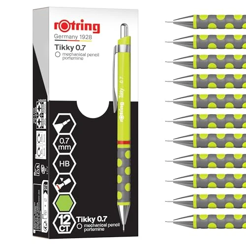 Limited-time offer: rOtring Tikky Mechanical Pencil | HB 0.7 mm | Spidermum (lime) Barrel | Lightweight with Rubberised Grip | 12 Count from $43.70 to $43.70 (save 0.00%)
