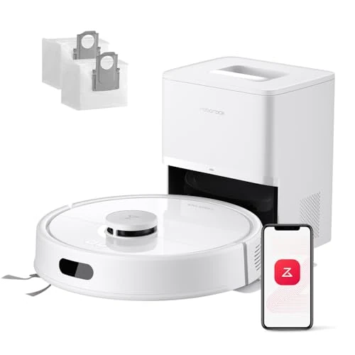 roborock Q7 L5+ Robot Vacuum Cleaner, Self-Emptying, 8,000Pa Suction, Dual Anti-Tangle System, APP-Controlled Mopping, Electronic Water Tank, PreciSense LiDAR Navigation (Q7 Set White)