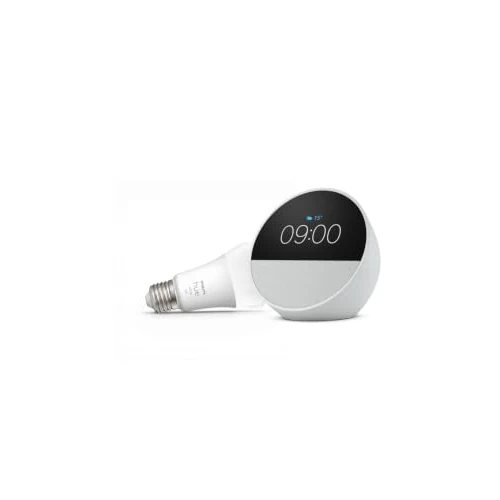 Offerta a tempo: Echo Spot (Ultimo modello) con Alexa+, Bianco Ghiaccio + Philips Hue White Lampadina LED Smart (E27), Bundle Illuminazione Intelligente con Controllo Vocale - 18% da 137.98 € a 112.98 €