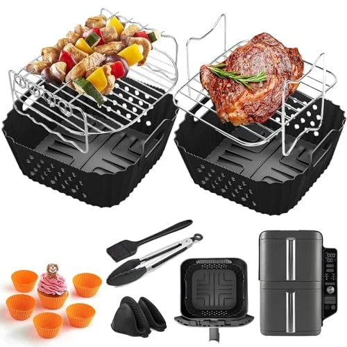 Offre limitée : Accessoire de friteuse à air chaud Ninja Double Stack 7,6 l Airfryer SL300EU - Moule en silicone - Accessoire pour friteuse à air chaud Ninja SL300EU - Accessoires pour friteuse à air chaud à double de 28.99 € à 28.99 € (0.00% de remise)