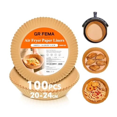 Oferta limitada: GRIFEMA Papel Freidora Aire, Papel para Freidora de Aire sin BPA, Antigrasa, 5-8 L, Papel Air Fryer para Air Fryer (100 Piezas, 20-24cm, Redondo) de 7.99 EUR a 7.99 EUR (ahorro 0%)