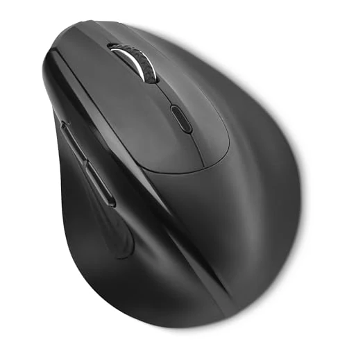 Amazon Basics Computer Mouse wireless verticale per laptop e PC da scrivania, 6 pulsanti, mano destra, adatto per palmi di dimensioni medio-grandi, nero