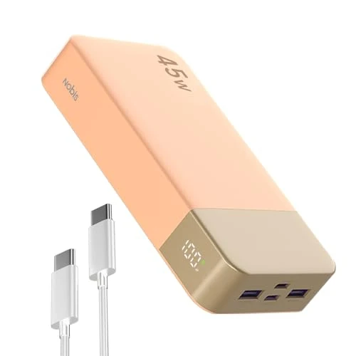 Limited-time offer: NOBIS Power Bank, 45W 20000mAh Portable Charger, USB C Fast Charging, 4 Ports External Battery Pack with LED Digital Display, Compatible with Laptop, Phone 15 14 13 Pro S23 S22 (Orange) from 29.99 GBP to 24.49 GBP (save 18%)