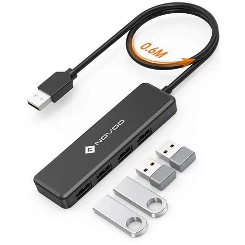 Offerta a tempo: NOVOO Hub USB 4 Porte USB 2.0, Lettore SD - 17% da 8.99 € a 7.44 €