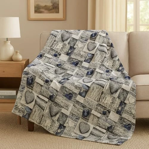 GX GARGIX Warm Fleece Blanket, Soft Blanket for Sofa, Single, Double, Microfibre Various Designs (D3D-5)