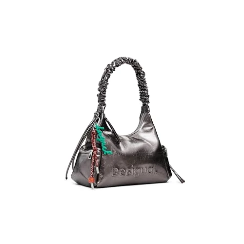 Offre limitée : Desigual sac à épaule Montville Half Logo Shoulder Bag Brushed Silver violet de 61.67 € à 61.67 € (0.00% de remise)