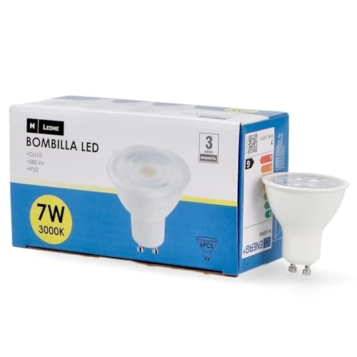 Offre limitée : M Ledme - Pack de 6, Ampoule Led 7W Gu10 Smd Plus, Lumière Neutre (4000k), Culot Gu10, 580 Lumen, IP20, Ouverture Faisceau Lumineux 60°, Efficacité Énergétique et Faible Consommation. LM7614 de 6.68 € à 6.68 € (0.00% de remise)