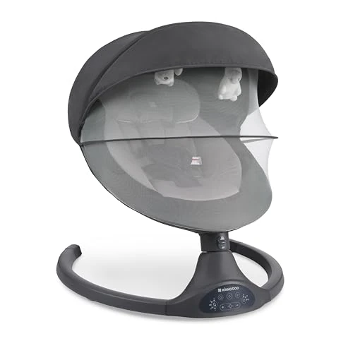 Offerta a tempo: Sdraietta Neonati Elettrica KikkaBoo CODIE, Dondolo Elettrico per Neonati con Bluetooth, 5 Velocità, Schienale Regolabile, 10 Melodie, Fino a 9 kg, Grigio scuro - 15% da 99.90 € a 84.89 €