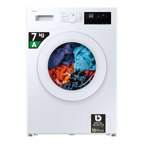 Samsung Pralka Slim WW70FG3M05TW/ET wolnostojąca, 7 kg, dezynfekująca para, ładowany od przodu, korpus i bulaj: biały, wyświetlacz: czarny, 59,5 x 85 x 44 cm