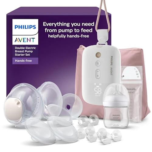 Offre limitee: Philips Avent - Kit de tire-lait électrique mains libres, moteur de qualité hospitalière, imite le rythme de succion de bébé, jusqu'à 85 aspirations par min, 6 téterelles et 8 inserts, SCD553/11 de 329.99 EUR a 229.99 EUR (economie 30%)