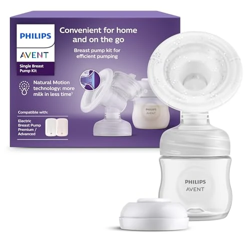 Offerta a tempo: Philips Avent Single Breast Pump Kit, senza gruppo motore, semplice da pulire e assemblare, 1 biberon, 1 dischetto sigillante e 1 ghiera per la conservazione del latte, modello SCF337/01 - 18% da 34.99 € a 28.69 €