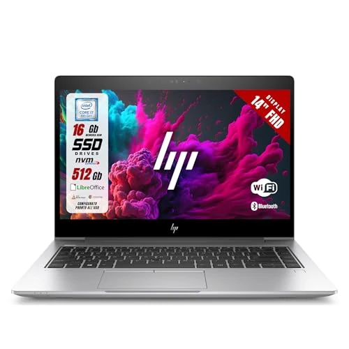 HP Elitebook, Intel i7-8550U 4 Core 1,8 GHz, Display 14,1 inch Touch FHD, RAM 16 GB, SSD 512 GB, notebook PC, direct te gebruiken, Win 11, libre-pakket (gereviseerd)