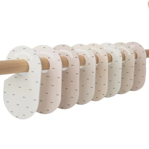 3 Sprouts - Separadores de Ropa para Bebé - Doble Cara Hermosos Separador de Armarios Bebe Desde Recién Nacido hasta 24 Meses - Organizadores de Armario por Meses - Juego de 8 (Doble Punto)