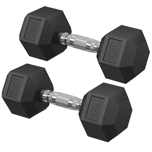 Offerta a tempo: SONGMICS Manubri, Set di 2 Manubri Esagonali, Set di Pesi da 20 kg in Totale, per Allenamento, Fitness, Sollevamento Pesi a Casa, Palestra, Nero Inchiostro SYL010B01 - 25% da 59.99 € a 44.99 €