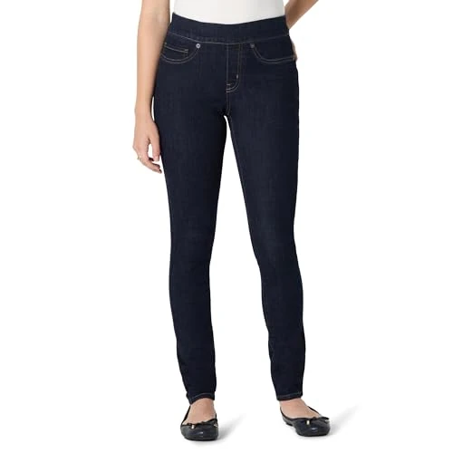 Offerta a tempo: Amazon Essentials Jegging da Donna in Denim Elasticizzato a Vita Medio Alta Senza Lacci, risciacquo, 0 - 0.00% da 17.68 € a 17.68 €