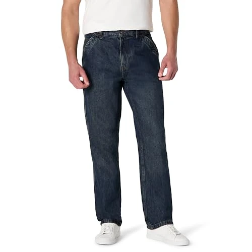 Oferta limitada: Amazon Essentials Vaqueros de Carpintero Rígidos de Corte Holgado Hombre, Lavado Oscuro Teñido, 36W / 28L de 27.40 € a 27.40 € (ahorro 0.00%)