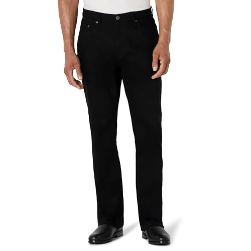 Amazon Essentials Jean Bootcut Coupe Droite à Faible Élasticité Homme, Noir, 28W / 34L