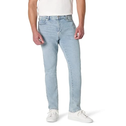 Amazon Essentials Jean Slim Homme, Givré Clair Délavé, 36W / 34L