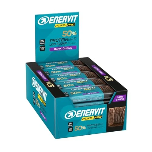 Offerta a tempo: Enervit Pure-Pro Protein Bar 50% Dark Choco, Barrette Proteiche Senza Zucchero e Senza Glutine — 23% da 81,00 € a 62,75 €