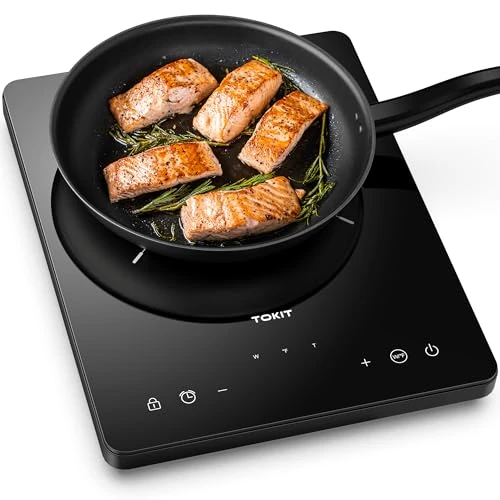 Oferta limitada: TOKIT Placa De Inducción 2000W, Placas Eléctricas M1 Con 9 Niveles De Potencia, Control Táctil, Temporizador De 90 Minutos, Ultrafina De 40 MM, Negro, Para Cocina, Dormitorio Y Camping de 78.41 € a 78.41 € (ahorro 0.00%)