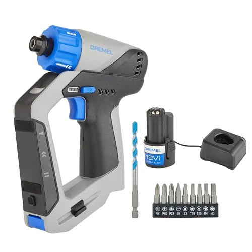Offerta a tempo: Dremel Blueprint Trapano Avvitatore 12V 3 in 1 Brushless con Cercatore di montanti, Livello laser staccabile, Batteria+Caricatore 2,0 Ah, Set di punte per trapano e avvitamento, Livella a Bolla DD12V - 8% da 140.99 € a 129.99 €