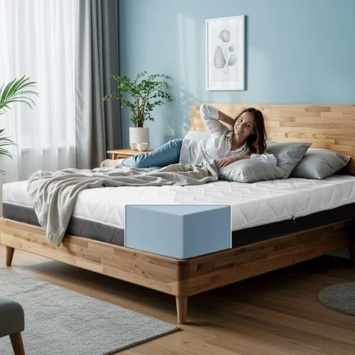 Tanhk - Colchón de memoria de forma simple fabricado en Italia | Ortopédica Firmeza Media | Sistema antipuntos de presión | Hipoalergénico, anti bacterias y ácaros (Modugno, 160 x 190)