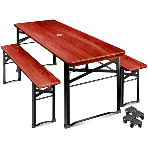 Offre limitee: KESSER® Ensemble de meubles de jardin 3 pièces - Pliable - 170 x 46 x 75 cm - 2 bancs à bière - table à bière - Table haute - 12 protections de sol et 6 supports de verre de 71.80 EUR a 71.80 EUR (economie 0%)