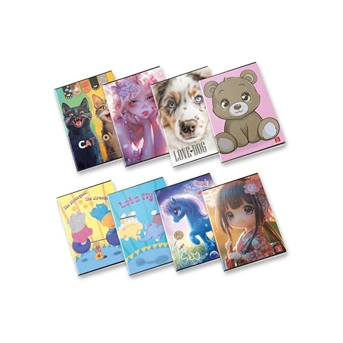 Pigna, Maxi Cuaderno Surtido Bebé Niña, A4 21x29,7 cm, 80 páginas + guarda, papel 80 g/m², interior 0A, pautado para 1º y 2º curso, Tapas surtidas, 10 unidades